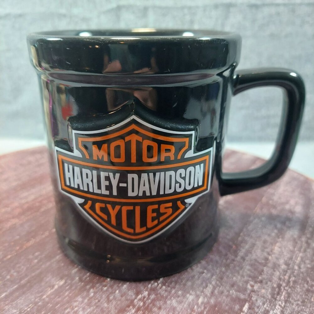 Harley-Davidson Black Ceramic Coffee Mug With Iconic Logo Motorcycle Gear